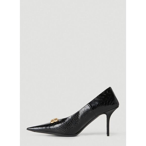 Balenciaga Logo Plaque Heeled Pumps in Black Size EU38/US8 $950 - Picture 2 of 14